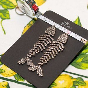 J Crew Fishbone Rhinestone Drop Earrings